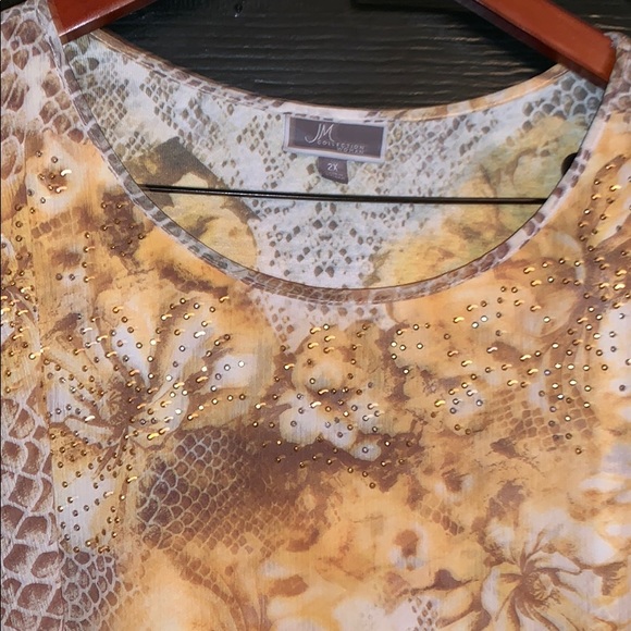 JM collection beautiful floral blouse 2ax - Picture 3 of 5
